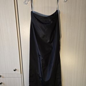 Vintage 1990s Black Satin Slip Skirt